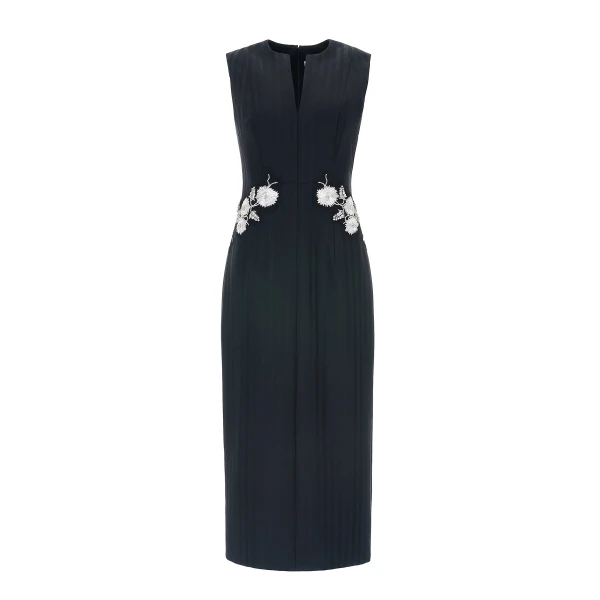 Lumi Midi Dress in Black Tailoring
