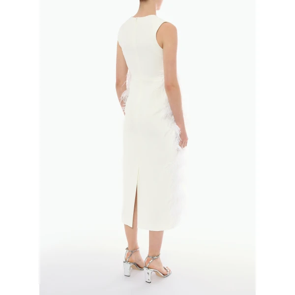 Mabel Dress in White Crepe - Image 4