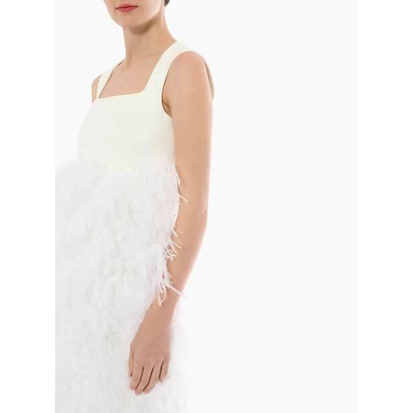 Mabel Dress in White Crepe - Image 5