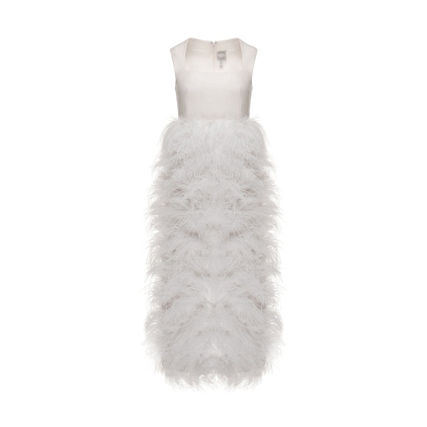 Dries Van Noten Mabel Dress in White Crepe