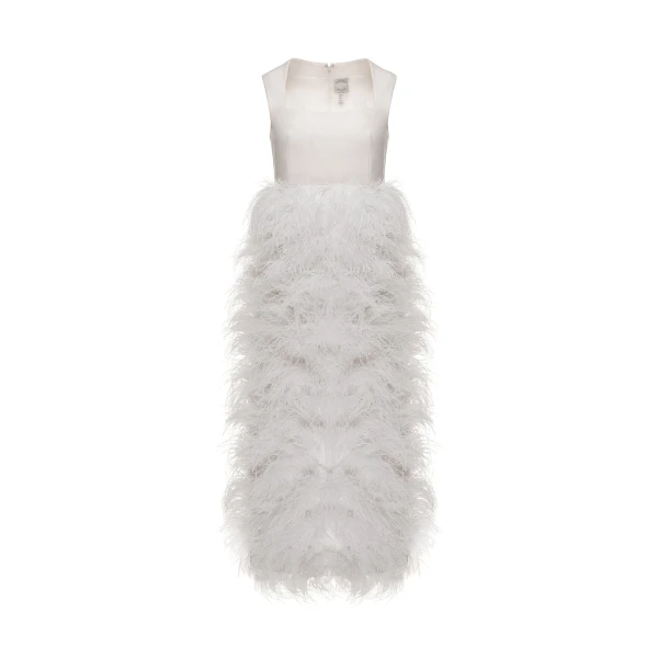 Mabel Dress in White Crepe