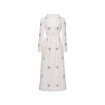 Dries Van Noten Madeline Midi Dress in White Faille