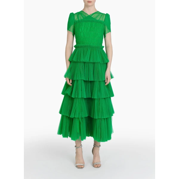 Mae Dress in Bright Apple Tulle - Image 2