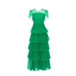 Dries Van Noten Mae Dress in Bright Apple Tulle