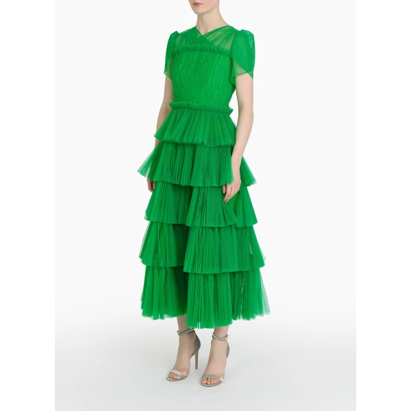 Mae Dress in Bright Apple Tulle - Image 3