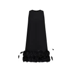 Dries Van Noten Maia Mini Dress in Black Crepe