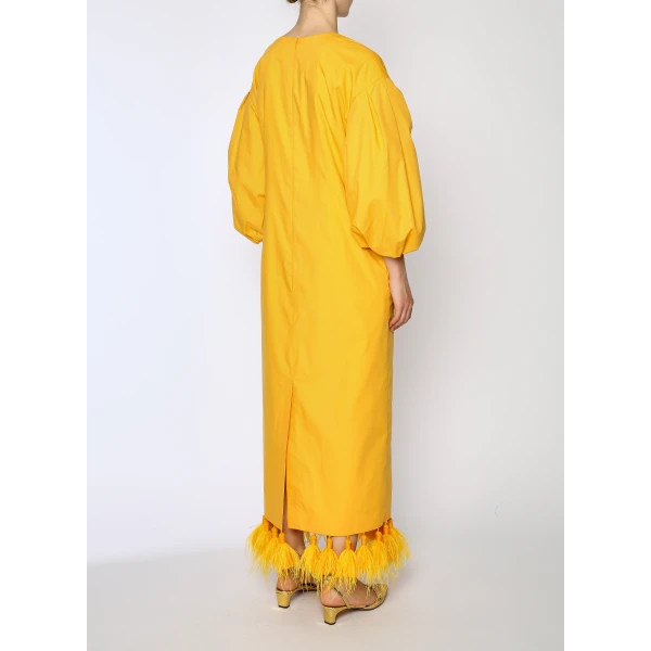 Majorca Dress in Ochre Cotton - Image 4