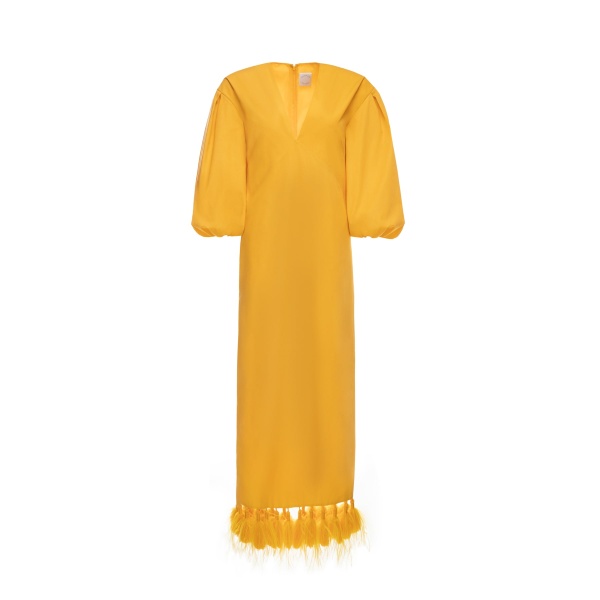 Dries Van Noten Majorca Dress in Ochre Cotton