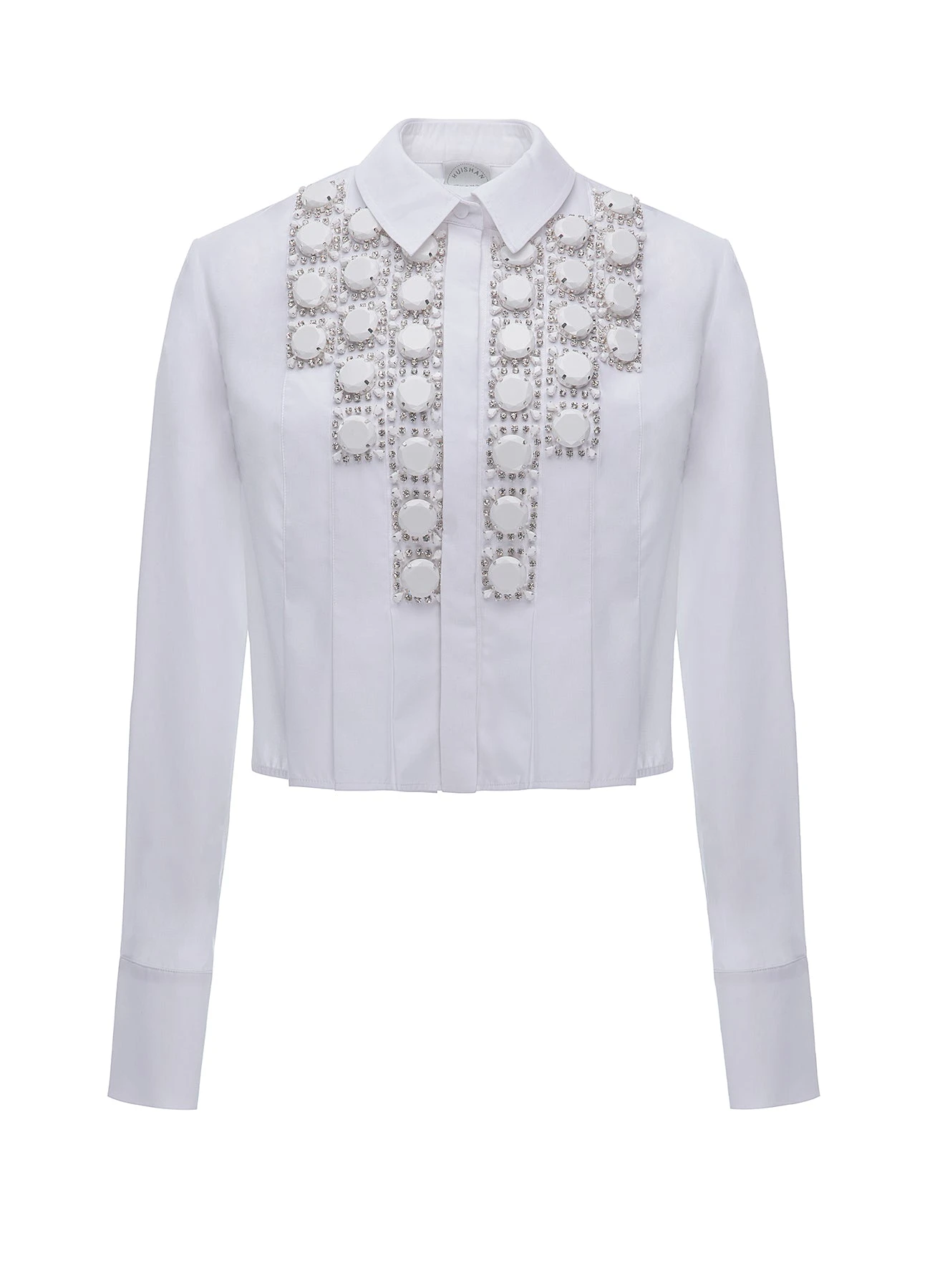 Dries Van Noten Maniya Shirt in White Embellished Cotton | | Coveti Dries Van Noten Maniya Shirt in White Embellished Cotton