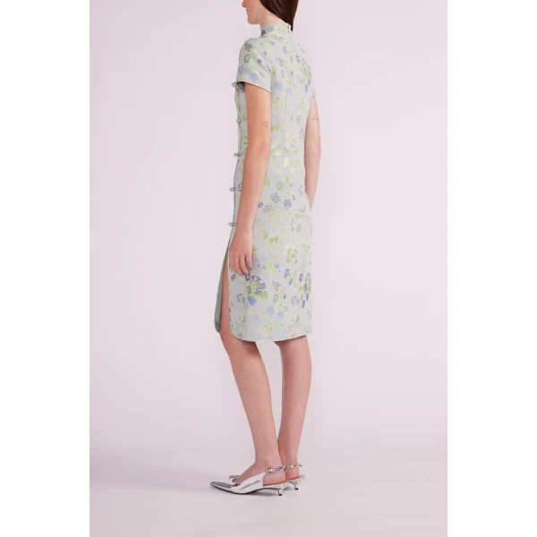 Manon Dress in Teal Multi Jacquard - Image 5