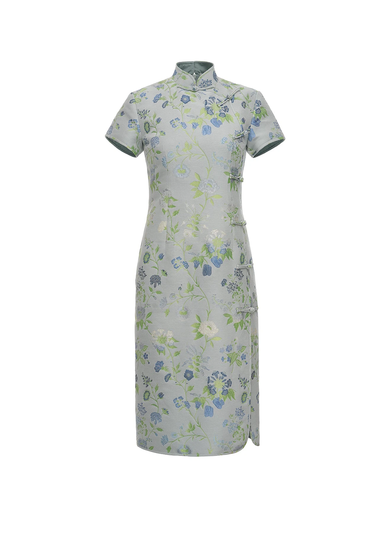 Dries Van Noten Manon Dress in Teal Multi Jacquard | | Coveti Dries Van Noten Manon Dress in Teal Multi Jacquard