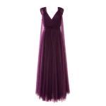 Dries Van Noten Mckenzie Gown in Mulberry Tulle