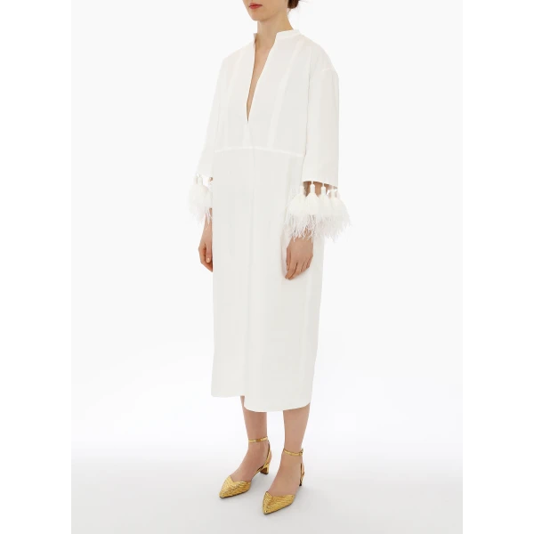 Menorca Caftan in White Cotton - Image 3