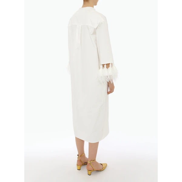 Menorca Caftan in White Cotton - Image 4