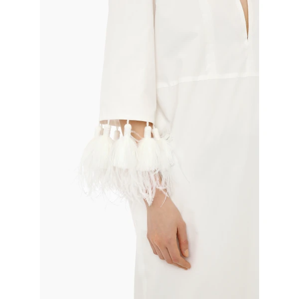 Menorca Caftan in White Cotton - Image 5