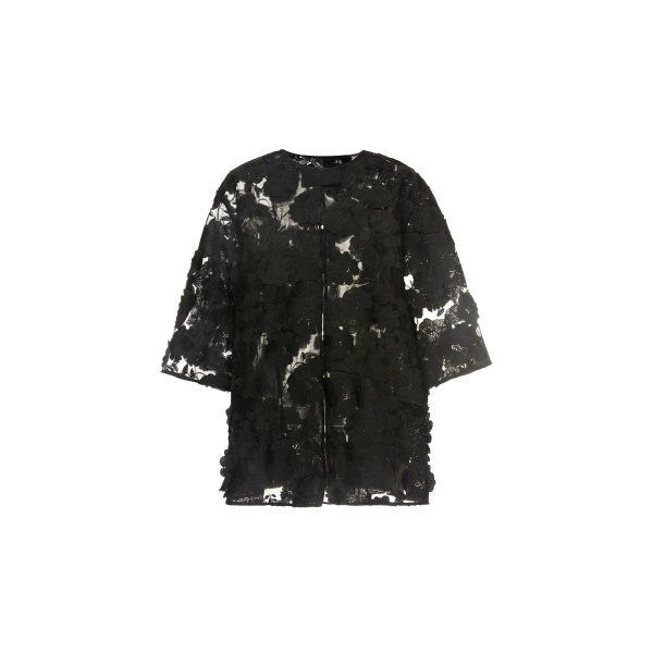 Dries Van Noten Mila Jacket in Black Embellished Tulle