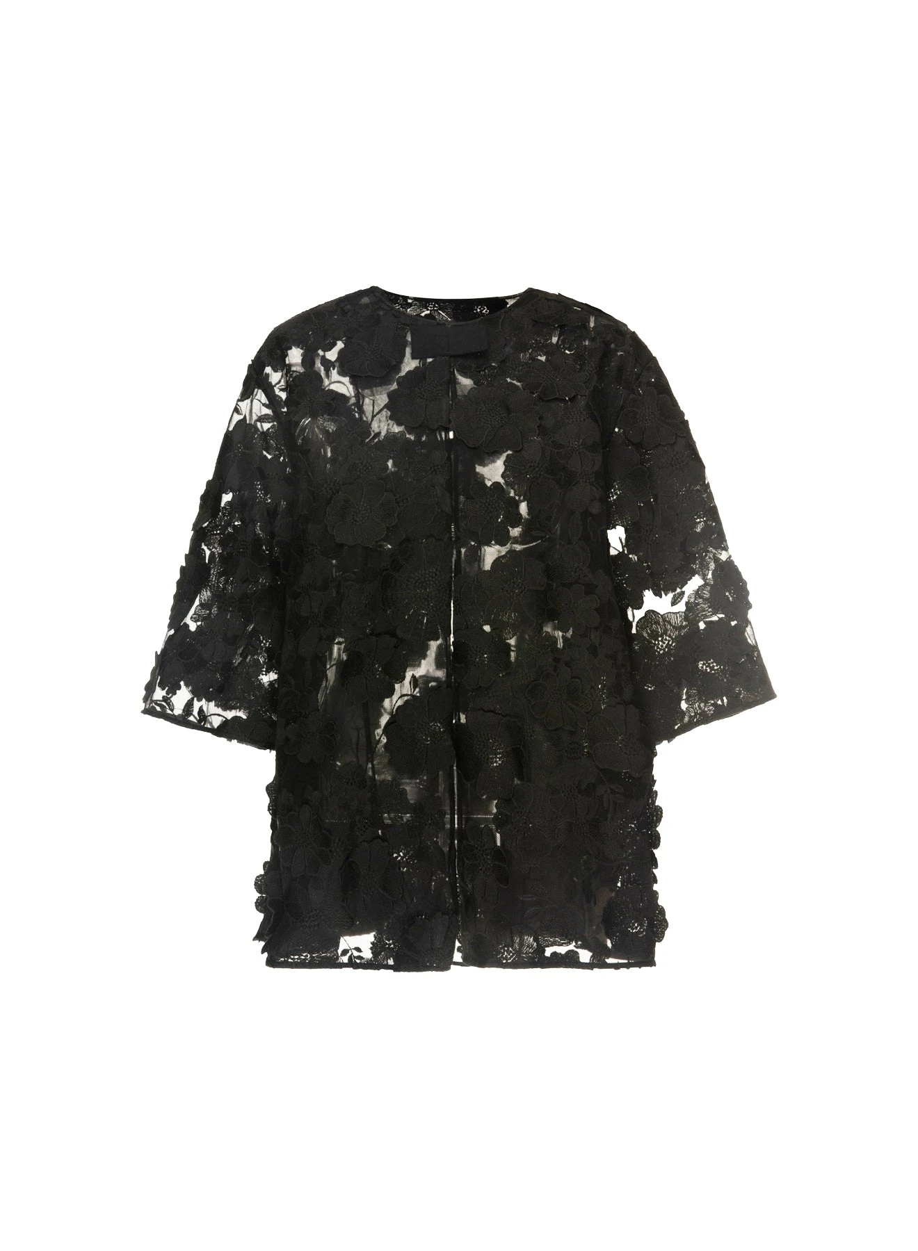 Dries Van Noten Mila Jacket in Black Embellished Tulle | | Coveti Dries Van Noten Mila Jacket in Black Embellished Tulle