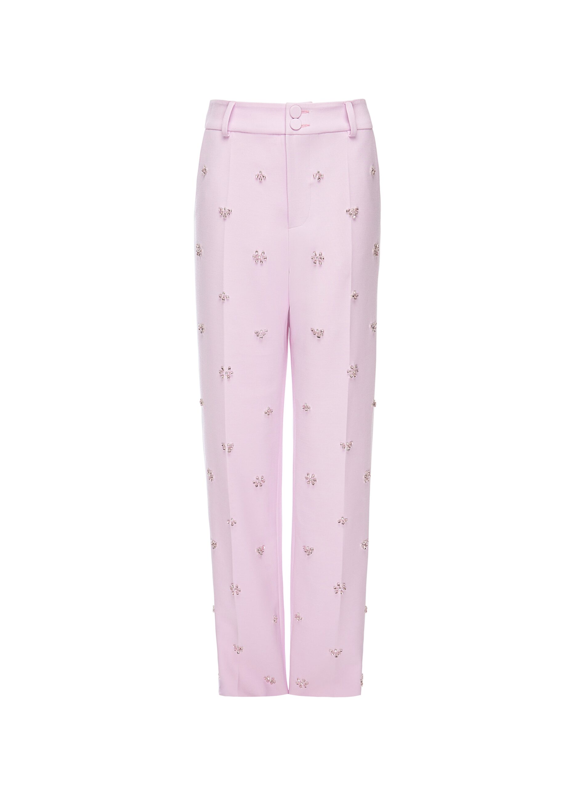 Dries Van Noten Miles Trousers in Orchid Ice Embellished Crepe | | Coveti Dries Van Noten Miles Trousers in Orchid Ice Embellished Crepe