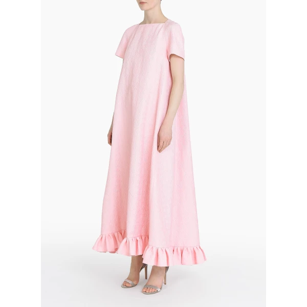 Nadia Dress in Pink Quartz Jacquard - Image 3