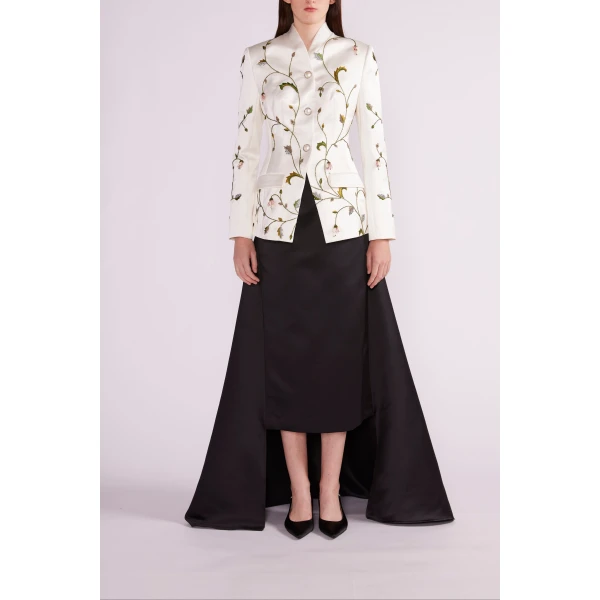 Neli Midi Skirt in Black Duchesse - Image 3