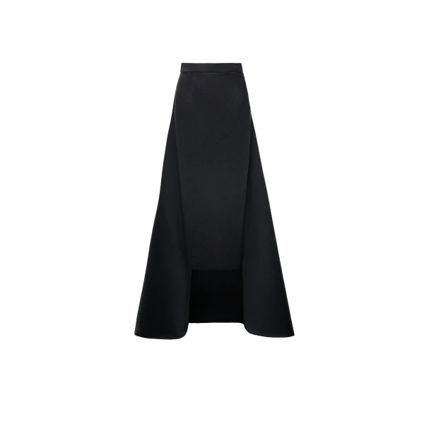 Neli Midi Skirt in Black Duchesse