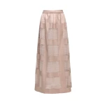 Dries Van Noten Noura Skirt in Pink Fishnet Pleather