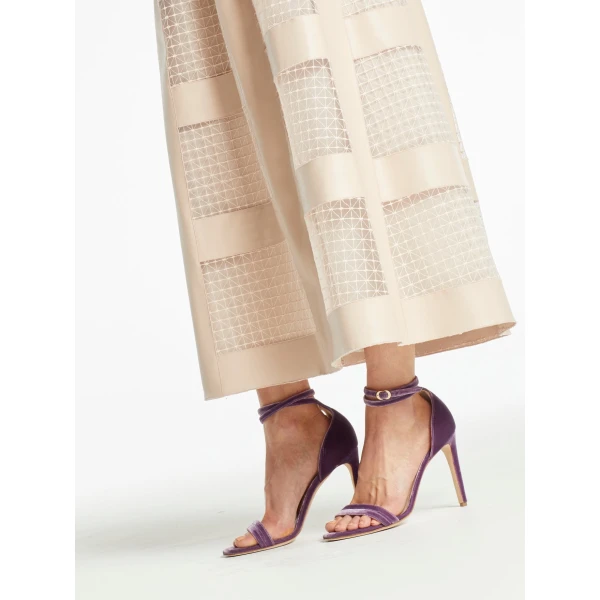 Noura Skirt in Pink Fishnet Pleather - Image 5