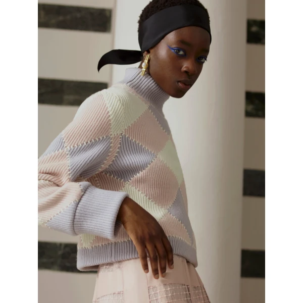 Noura Skirt in Pink Fishnet Pleather - Image 6