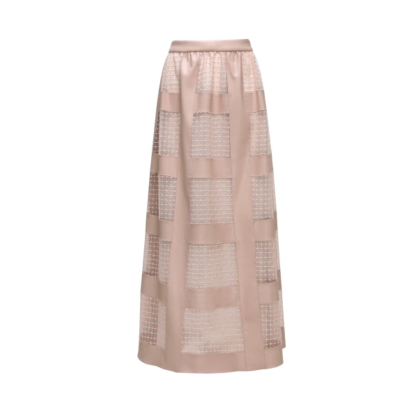 Noura Skirt in Pink Fishnet Pleather