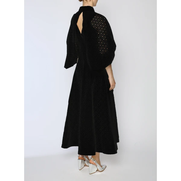 Pat Dress in Black Embroidered Cotton - Image 4