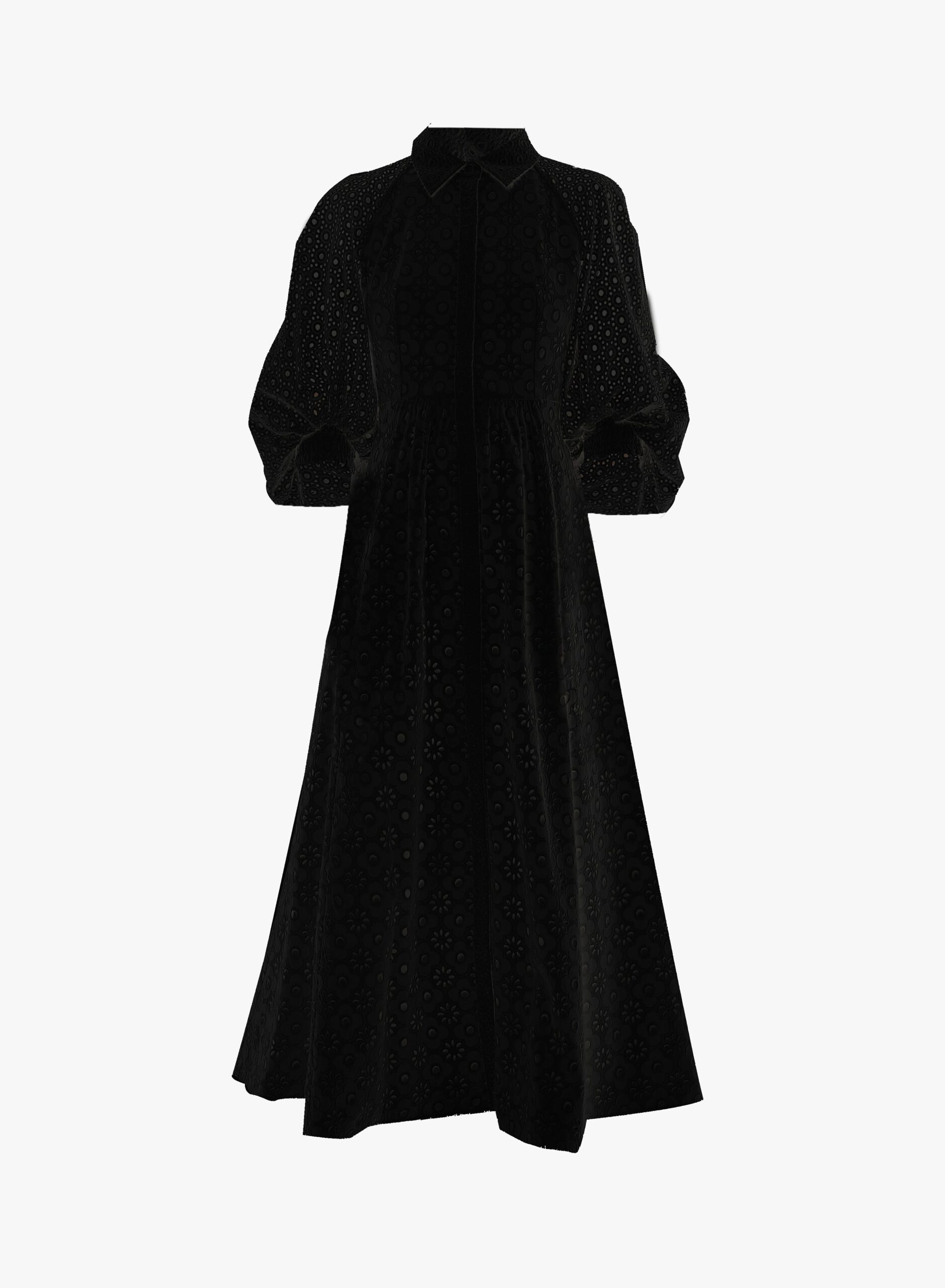 Dries Van Noten Pat Dress in Black Embroidered Cotton | | Coveti Dries Van Noten Pat Dress in Black Embroidered Cotton