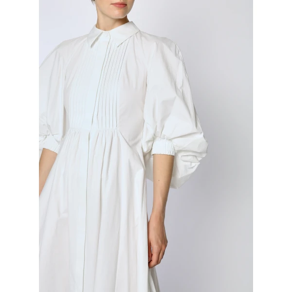 Pat Dress in White Cotton - Image 5