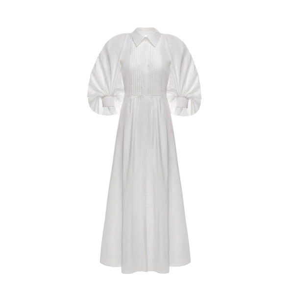 Dries Van Noten Pat Dress in White Cotton