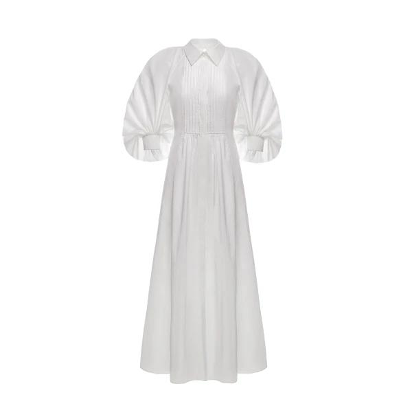 Pat Dress in White Cotton