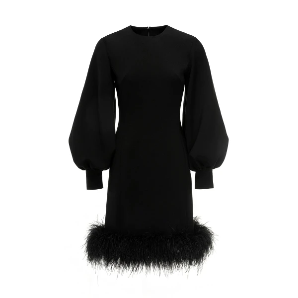 Perry Dress in Black Crepe