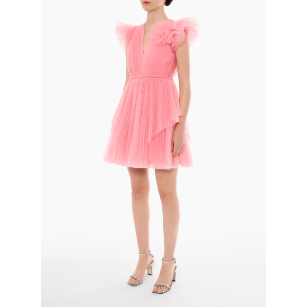 Pia Dress in Pink Quartz Tulle - Image 3