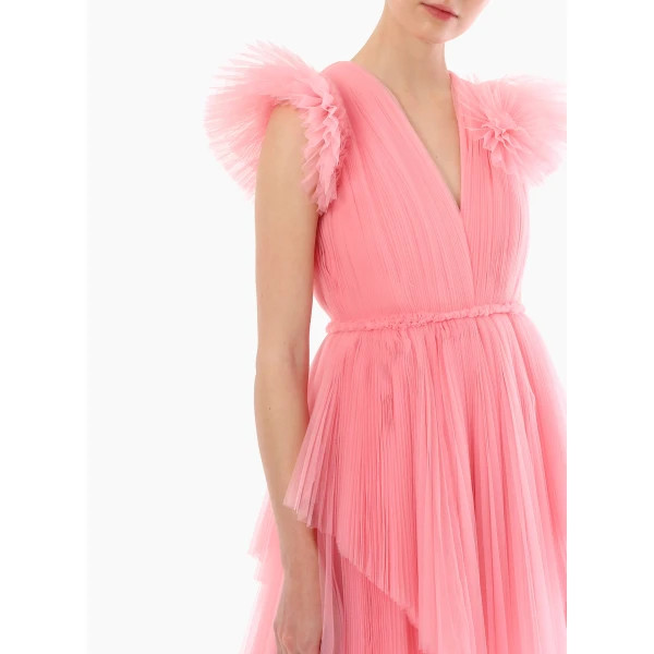 Pia Dress in Pink Quartz Tulle - Image 5