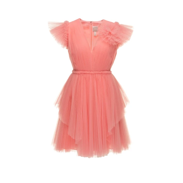 Pia Dress in Pink Quartz Tulle
