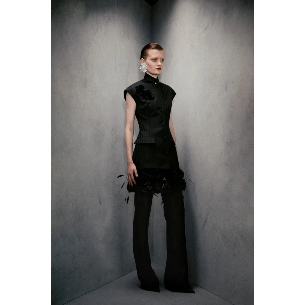 Pia Jacket in Black Tailoring - Image 2
