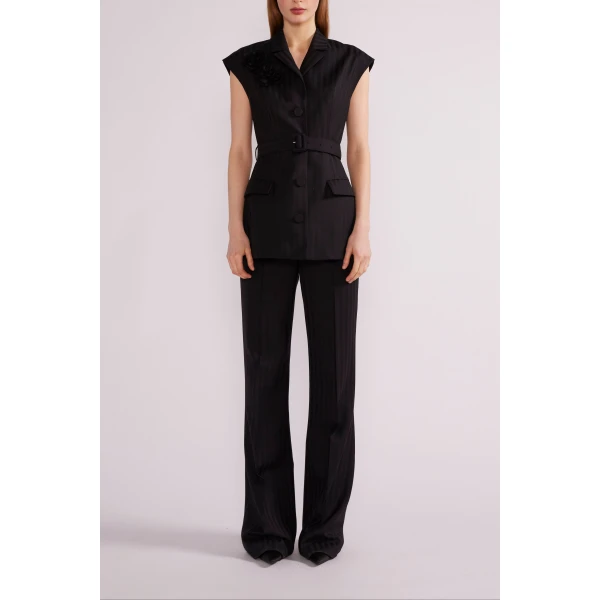 Pia Jacket in Black Tailoring - Image 3