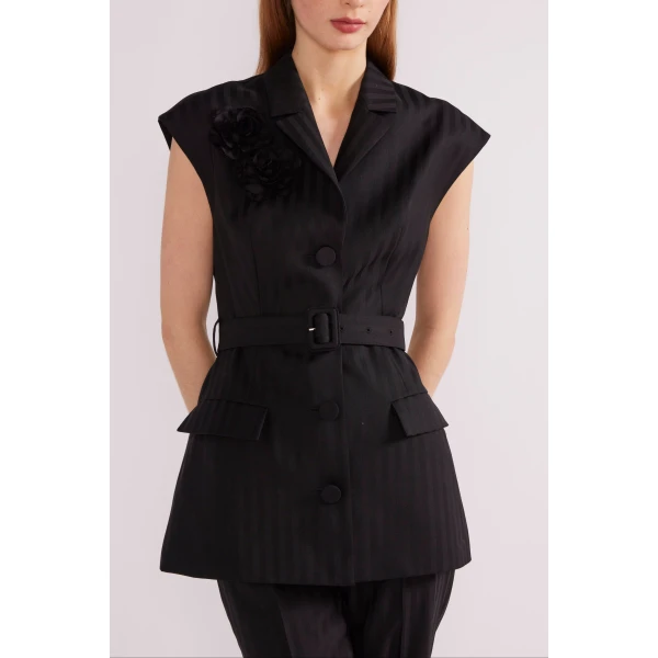 Pia Jacket in Black Tailoring - Image 6