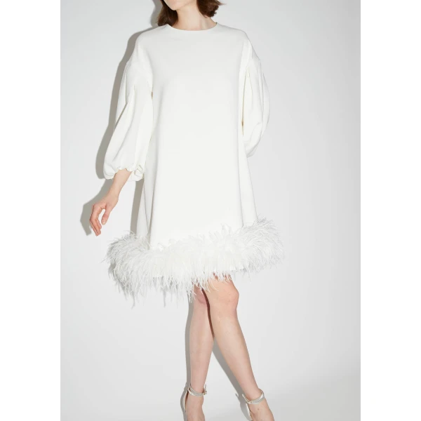 Poppy Dress in White Crepe - Image 4