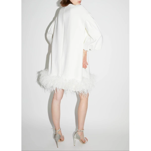 Poppy Dress in White Crepe - Image 5