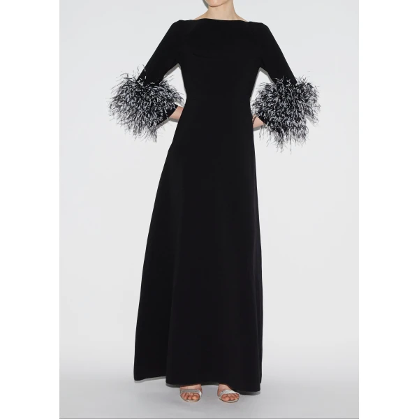 Reign Gown in Black Crepe - Image 2