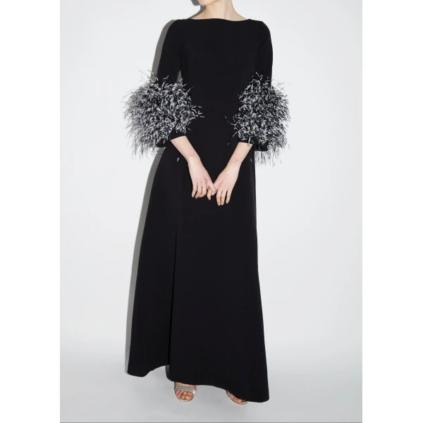 Reign Gown in Black Crepe - Image 3