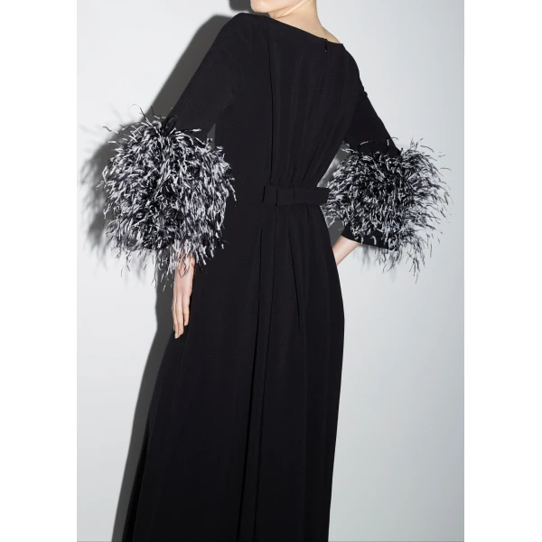 Reign Gown in Black Crepe - Image 5
