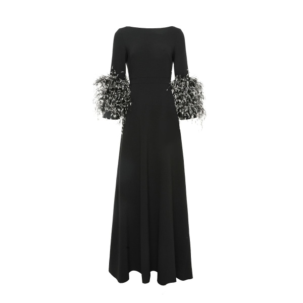 Dries Van Noten Reign Gown in Black Crepe
