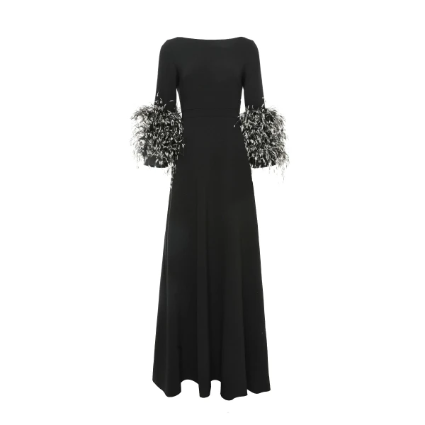 Dries Van Noten Reign Gown in Black Crepe