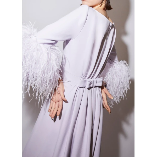 Reign Gown in Lilac Fog Crepe - Image 5