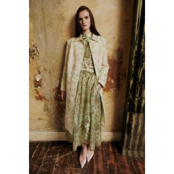 Reina Coat in Ivory Multi Jacquard - Image 2